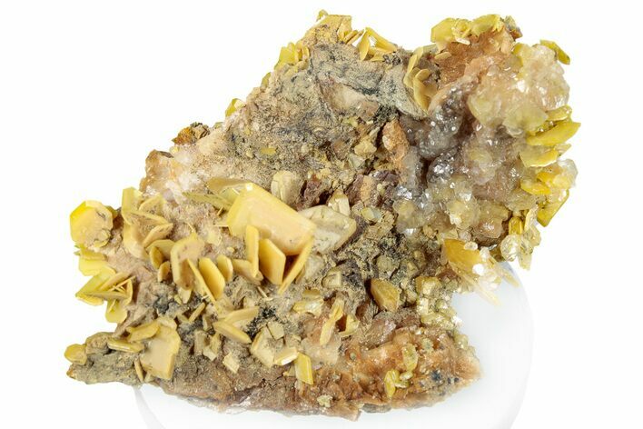 Bright Yellow Wulfenite on Dolomite - Morocco #293874